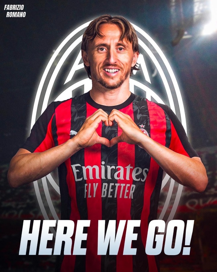 我們?nèi)ィ×_曼諾：39歲的莫德里克（Modric）自由加入AC米蘭（AC Milan）